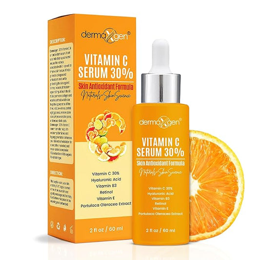 30% Organic Vitamin C Serum for Face – Natural Anti-Wrinkle Serum with Hyaluronic Acid & Vitamin E – Anti-Aging Moisturizer for Fine Lines, Dark Spots & Skin Rejuvenation – 2 Fl oz