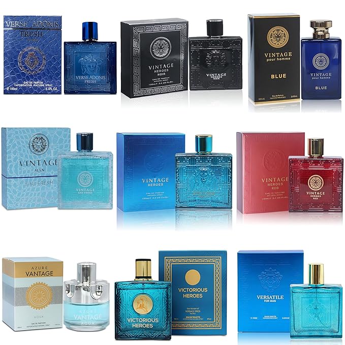 Men's Cologne Sampler Set (100ml Each*9PCS) | Luxury Fragrance Variety Pack for Men | Woodsy, Citrus, Spicy & Fresh Scents | Gift Ready Collection(Combo Set B)