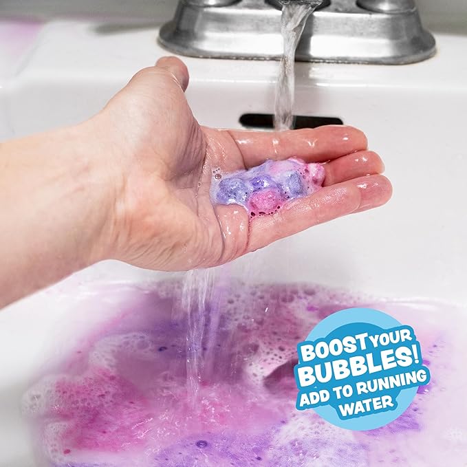 Tub Works® Lil' Bursts™ Mini Bath Bombs for Kids, 90 Count, Rainbow | Nontoxic | Tiny Kids Bath Bombs with A Burst of Color, Foam & Bubbles | Customize Toddler Bath with 7 Colors | Make Bathtub Art