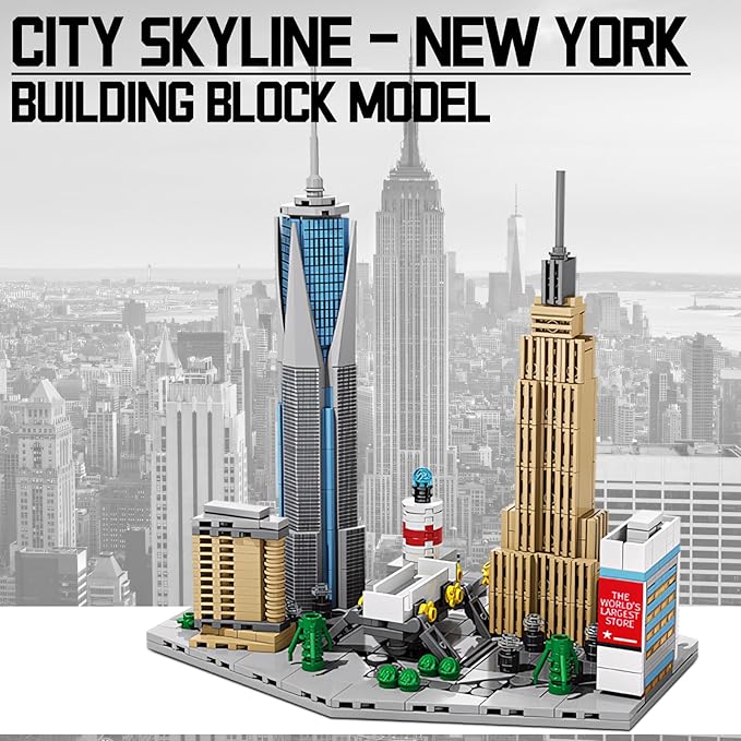 Architecture New York City，New York SkylineEmpire State Architecture Building Micro Mini Blocks Building Blocks Model Great Gifts for Kids and Adults
