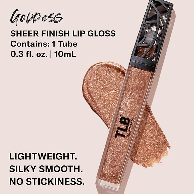 The Lip Bar - Lip Gloss, Goddess (Golden Bronze Shimmer) - Gloss Up Sheer Finish - Smooth, Not Sticky Formula - Coconut Oil, Olive Oil, Argan Oil & Vitamin E - Vegan & Cruelty Free - .30 fl oz
