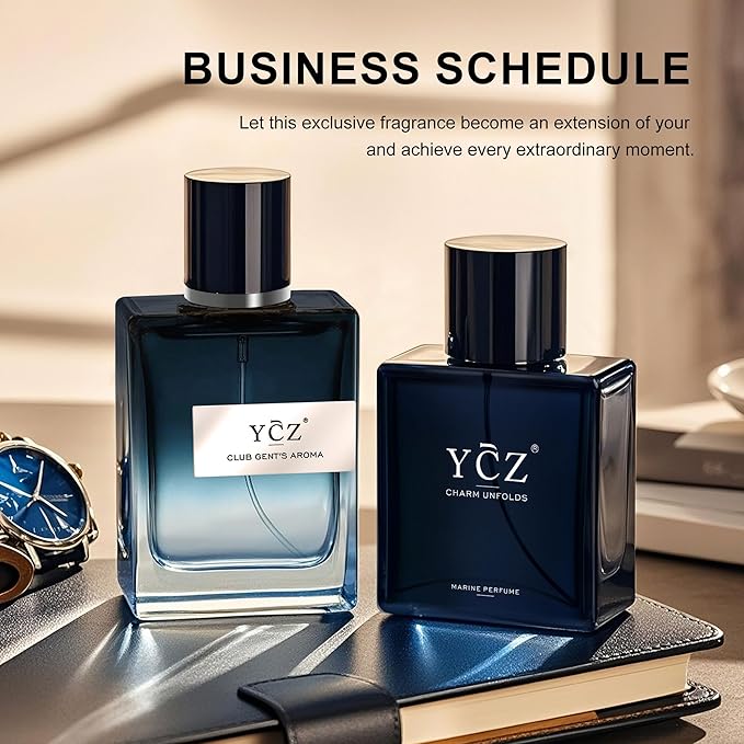 Ycz Eau de Parfum Ocean Club Perfume Set, 1.7oz Bottle Premium Men's Paefum, Long Lasting Woody Citrus Scent, is Perfect for Holiday Gifts, Dates, Everyday Life, and Parties, Christmas Gifts Ideal