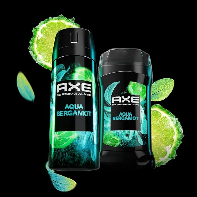 AXE Fine Fragrance Collection Premium Deodorant Body Spray for Men Aqua Bergamot with 72H Odor Protection and Freshness Infused with Aqua, Bergamot, and Sage Essential Oils 4 oz