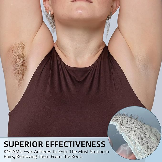 KOTAMU Waxing Kit for Women & Men, Wax Warmer for Hair Removal, Digital Wax Kit with Silicone Pot，Ideal for Face Eyebrow Arm Legs Armpit &Sensitive Skin, Wavi Waxing Machine for Home Salon Use