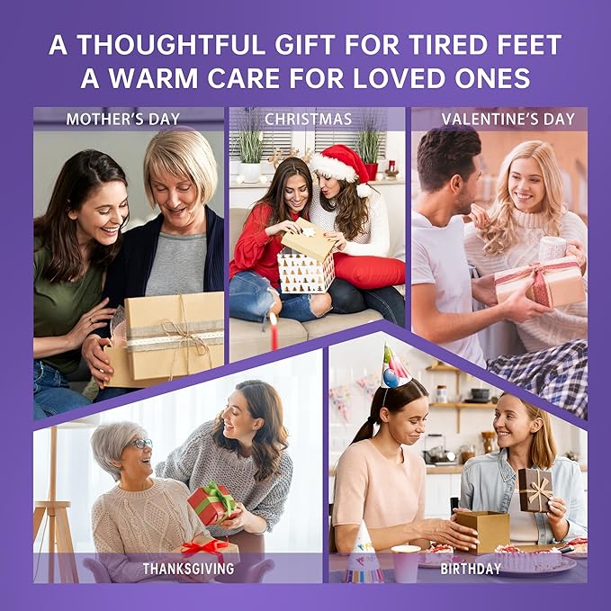 Lavender Foot Soak Set - Moisturizing Gel Socks, Foot File,Salt, Scrub, Foot Cream-5-in-1 Spa Care Kit & Cracked Heel Treatment, Exfoliating Dead Skin Repair Care Gift Set for Him and Her