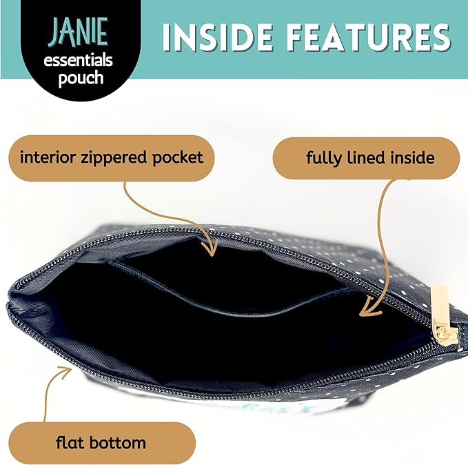 Brooke & Jess Designs Chaos Coordinator Pouch Gifts for Women Dotted Makeup Bags Cosmetic Bag Travel Toiletry Makeup Pouch Pencil Bag with Zipper Best Teacher Just Because Gifts