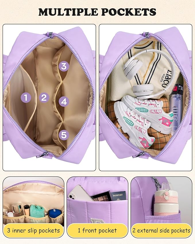 Sweet 16 Gifts for Girls-Gift Idea for Women Her-Initial Duffle Bag, Carry On Bags for Women，Overnight Bag with Wet Pocket，Lightweight Travel Bags Personalized Gym Tote with Makeup Pouch