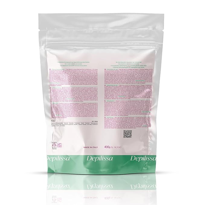 Pink Hard Wax Beads 14.1 oz – Stripless Brazilian Wax Beads for Face, Bikini & Sensitive Skin – Low-Temperature Hard Wax for Women & Men – Removes Short & Coarse Hair – Made in Italy