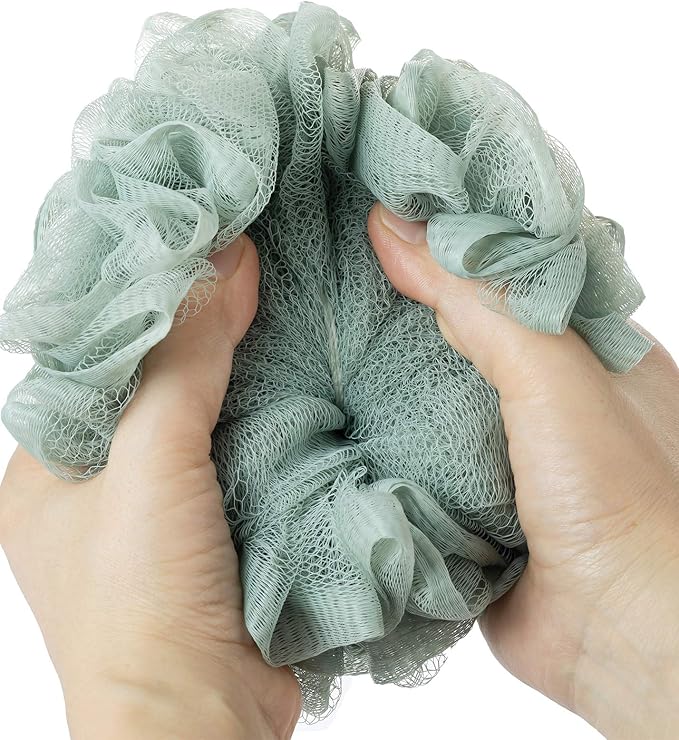 Bath Sponges, Shower Loofah for Body Exfoliation(3 pcs, Brown&Gray&Pink)