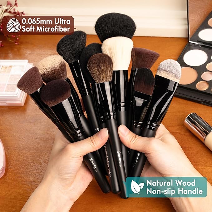 Bueart Design 32PCS Professional Makeup Brushes Set,Makeup brushes Kit with Premium soft hair for Foundation,Powder,Cream,Blush,Contour,Concealer,Bronzer,Eyeshadow,Blending For Pro Make up