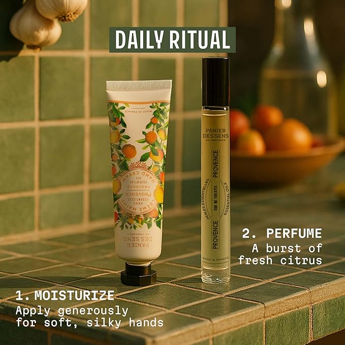 Panier des Sens - Small Hand Cream for Dry Cracked Hands - Provence Mini Hand Lotion for Dry Skin - With Shea Butter and Olive Oil - Hand Care 97% Natural Ingredients - Travel Size 1 floz