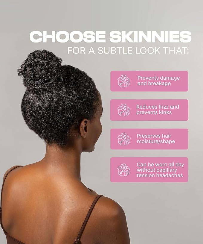 SUNDAYSILKS™ Luxurious Mulberry Silk Scrunchies for Women & Girls | No-Slip, Silky Hair Ties for Natural, Curly, Thin or Thick Hair | Gentle Hold for Ponytails & Sleep | Mini to Large Sizes [1 Pack]