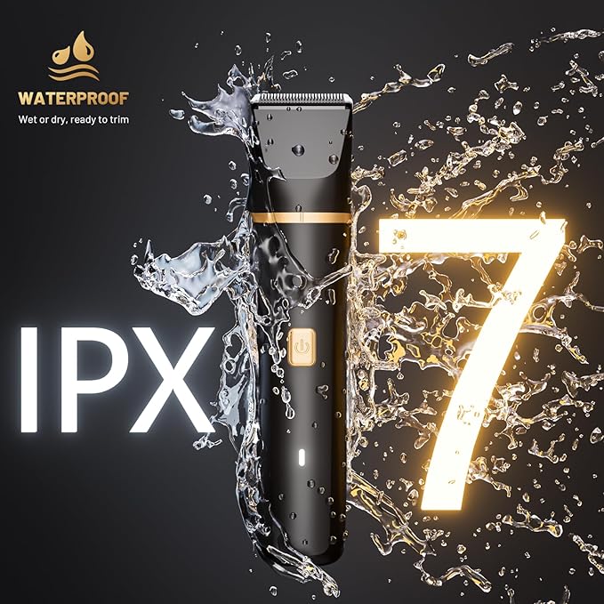 Electric Razor for Men, IPX7 Waterproof Versatile Shaver for Temple, Groin, Nose, Ear Hairs, Beard, Body Hair Trimmer, Painless Grooming Kit with 2 Replaceable Heads, Birthday Gifts for Men