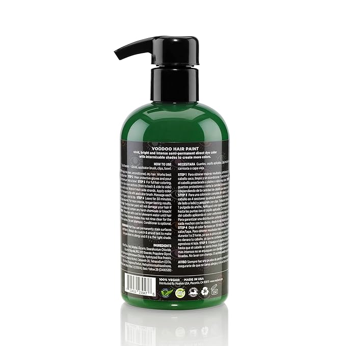 MOEHAIR Semi-Permanent Hair Color | Dark Blue Hair Dye 8 Oz | No Ammonia, Sulfate or Paraben | Vegan & Cruelty-Free | Voodoo Serenity Blue Hair Color (Green)