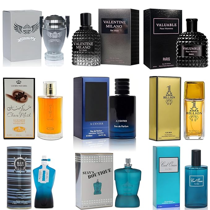 Men's Cologne Sampler Set (100ml Each*9PCS) | Luxury Fragrance Variety Pack for Men | Woodsy, Citrus, Spicy & Fresh Scents | Gift Ready Collection(Combo Set M)