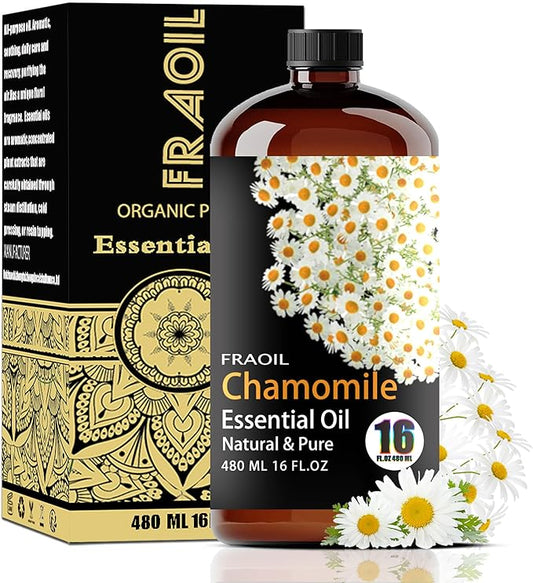 Chamomile Essential Oil, Chamomile Oil 16 Fl Oz 480 ML for Diffuser Humidifier Yoga Cleaning DIY Candle Soap Making Perfume Gift for Women Essential Oils