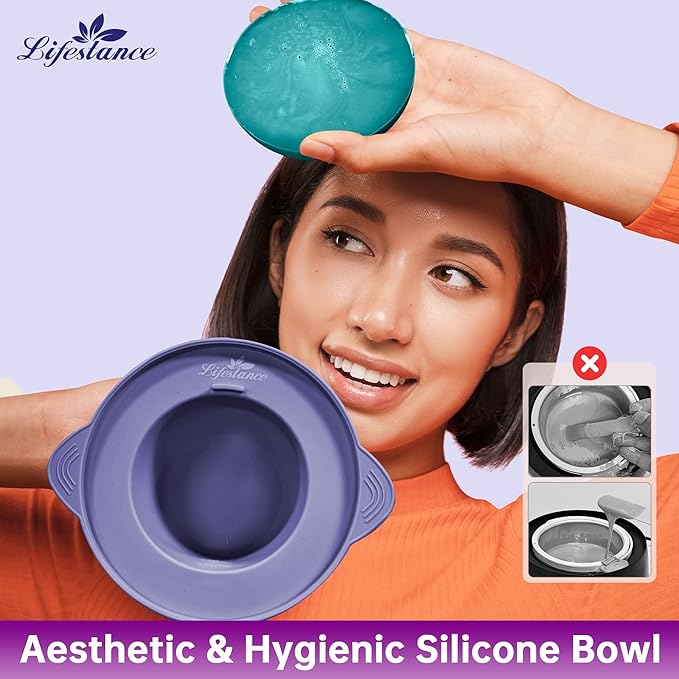 Lifestance Waxing Kit for Women & Men - L3 Amethyst Trace Digital Warmer, Silicone Wax Pot Liner, Hair Removal with 14.1oz Hard Wax Beads & Oil Spray, Professional for Home Brazilian Bikini Face Leg