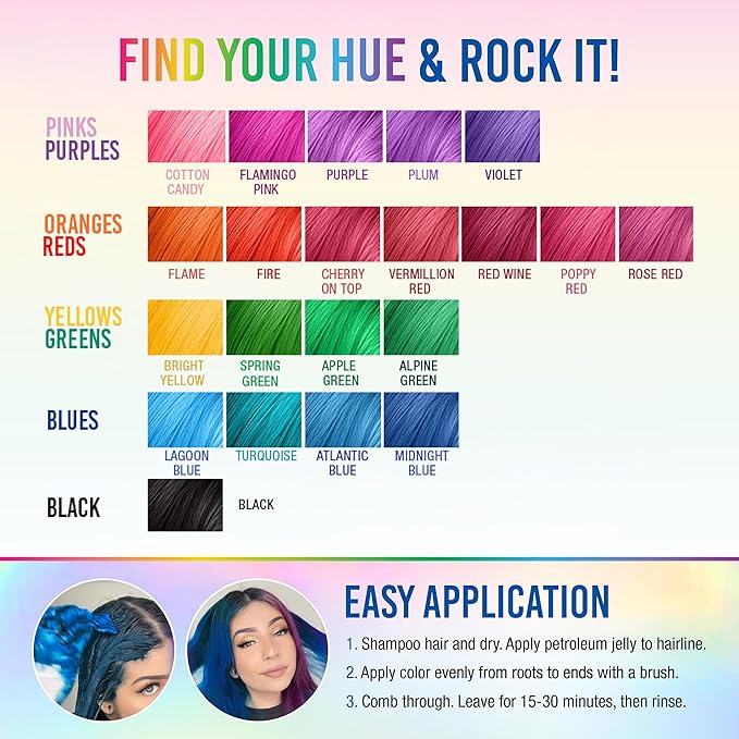 Punky Atlantic Blue Semi Permanent Hair Color - Vegan & Cruelty-Free Conditioning Hair Dye, Lasts Up to 35 Washes, 3.5 fl oz