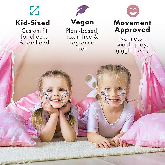 Unicorn Kids Face Masks Skincare Set (20pcs), Organic Vegan & Kid Safe Skin Care Ages 4+, Cute Animal Sheet Masks for Girls, Spa Day, Sleepover, Slumber Party Favors, Stuffs and Gifts for Little Girls