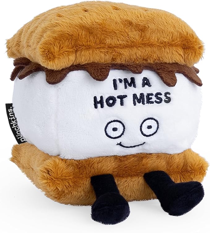 Punchkins S'Mores Plushie - I'm A Hot Mess Sassy Smores Plush, Gift for Chocolate Lovers, Food Plush Toy for Gifting