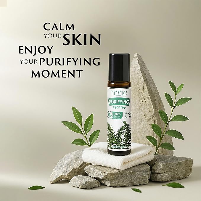 Mine Tea Tree Essential Oil Roll On - 100% Natural Tea Tree Oil for Skin, Face