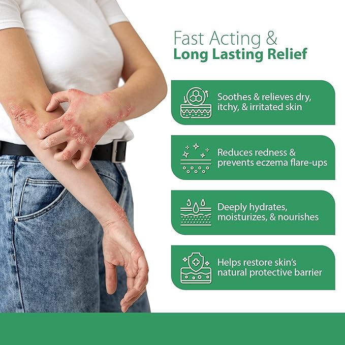 2% Colloidal Oatmeal Eczema Lotion - Soothing and Moisturizing Anti-Itch Cream & Body Lotion with Aloe Vera, Shea and Glycerin - Nourishing Eczema Cream for Superior Relief and Protection 8oz