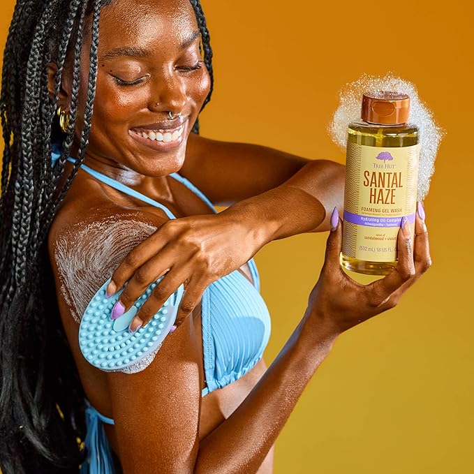 Tree Hut Santal Haze Foaming Gel Wash, Hydrating & Moisturizing Body Wash with Shea Butter & Nourishing Essential Oils, Daily Cleanser for Soft Smooth Skin, 18 fl oz