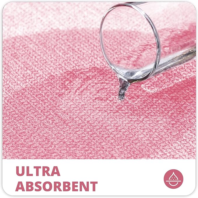 Toilet Rugs U Shaped Bathroom Rug,Machine Washable Non Slip Quick Dry Super Absorbent Ultra Thin Toilet Mats for Bathroom Toilet.Pink,1'8"x2'(20x24inch)