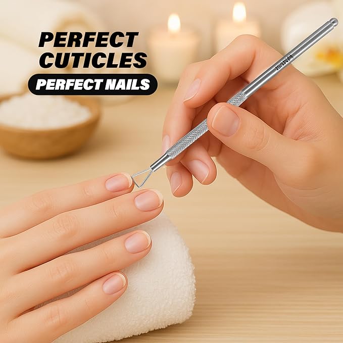 MUSI 4-Piece Cuticle Care Kit – Precision Cuticle Nipper, Pusher, Scraper & Cuticle Scissors – Stainless Steel Manicure Tools Set for Nail & Skin Grooming – Salon & Home Use