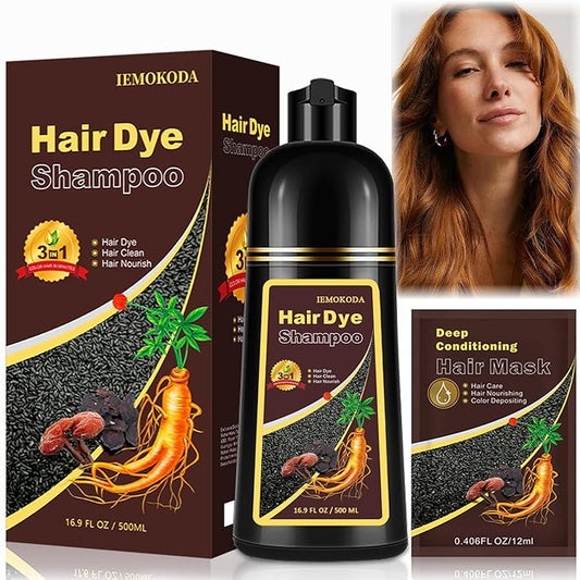 At-Home Hair Dye Shampoo in Blonde Brown - 3-in-1 Root to Tip Coloring & Care, Natural Hair Color Shampoo for Women & Men, Gentle Covers Gray Hair in Minutes, Formulated for All Hair Types, 16.9 Fl Oz