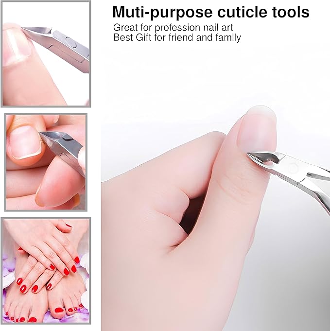 UM Supplies Cuticle Trimmer | Hangnail Remover | Extremely Sharp | Professional Cuticle Nippers | Stainless Steel | Cuticle clippers | Pedicure Manicure Tool (Jaw 12)