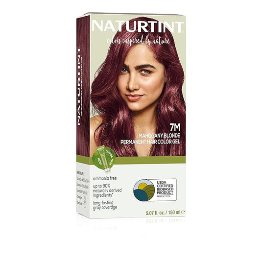 Naturtint 7M Mahogany Blonde Permanent Hair Color (Pack of 1), Ammonia Free, Vegan, Cruelty Free, up to 100% Gray Coverage, Long Lasting Results (Packaging may vary)