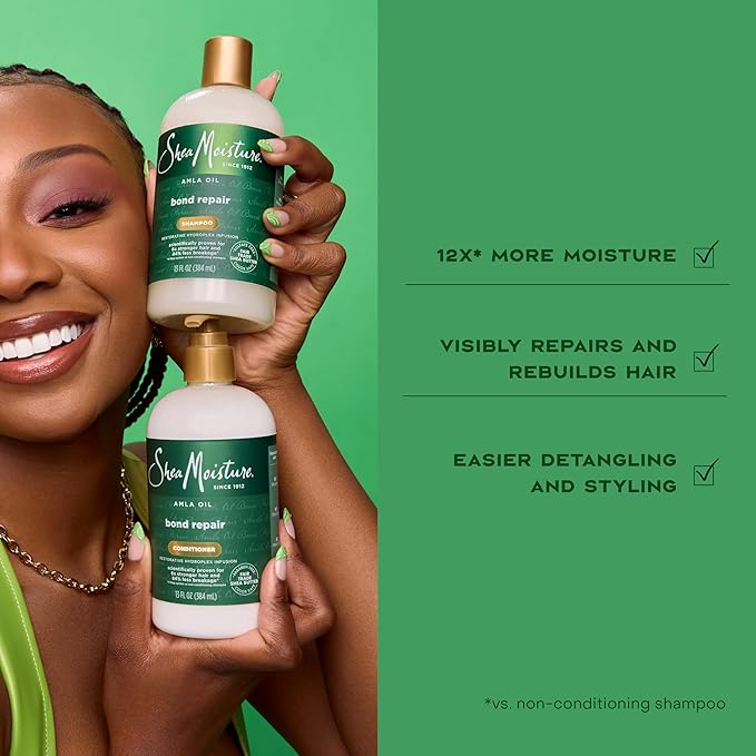 Shea Moisture Bond Repair Conditioner Amla Oil Strengthens And Repairs Hair Bonds With Hydroplex Technology And Amla Oil For Less Breakage With Restorative HydroPlex Infusion 13 FlOz