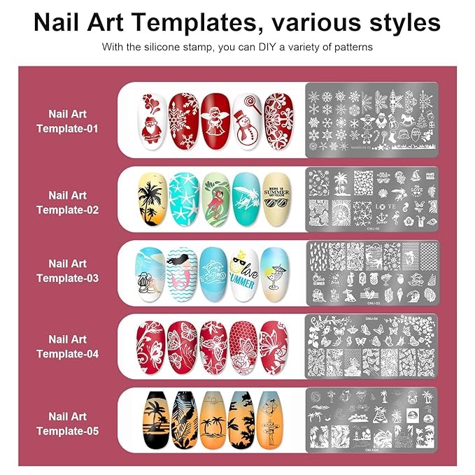 Nail Art Stamper Clear Silicone Nails Stamping Jelly with Scraper Transparent Visible Body DIY Manicure Nail Art Tool B