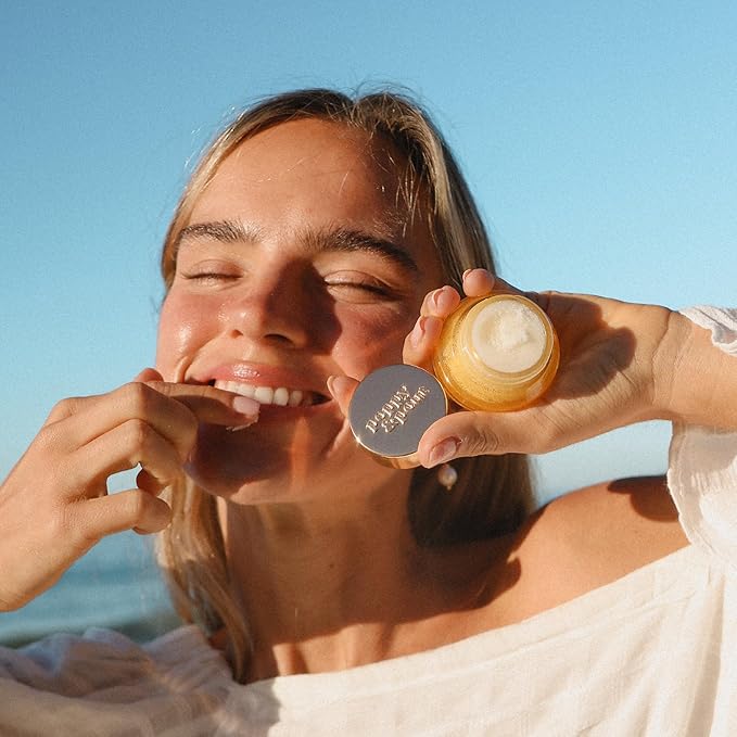 Poppy & Pout Lip Care Set | Lip Balm & Scrub | Sustainable Cardboard Tubes & Glass Jars, All Natural, Beeswax, Coconut Oil, Cruelty Free, Exfoliating & Moisturizing Lip Treatment (Lemon Bloom)