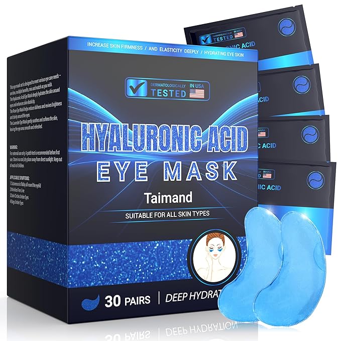 Under Eye Patches (30 Pairs), Under Eye Mask for Puffy Eyes and Dark Circles, Eye Masks with Collagen, Relieves Pressure and Reduces Wrinkles, Revitalises and Refreshes Your Skin, Hyaluronic Acid