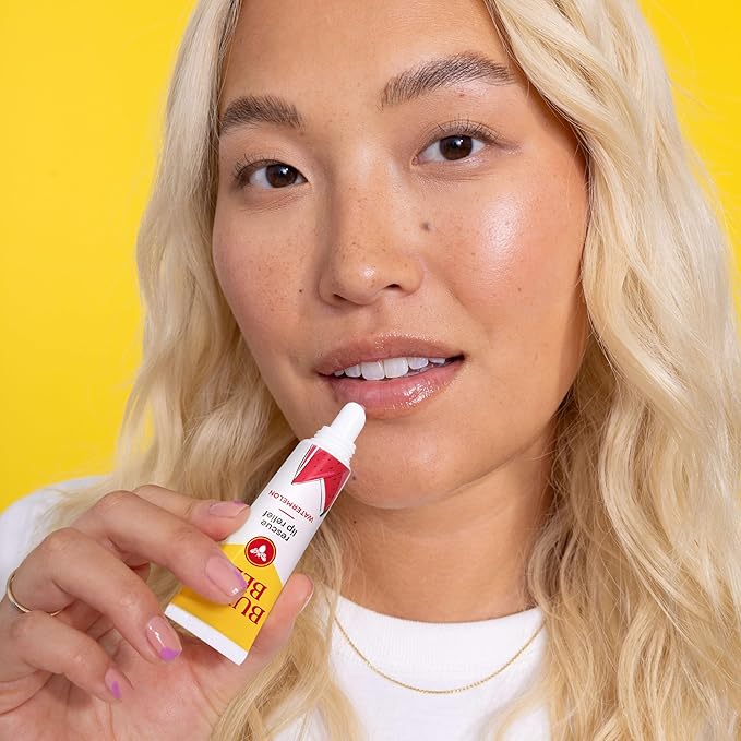 Burt's Bees Stocking Stuffers, Rescue Lip Relief, Watermelon, Hydrating Lip Balm for Dry Cracked Lips, with Responsbily Sourced Beeswax and Shea Butter, 100% Natural Origin, 1 Squeezy Tube, 0.35oz