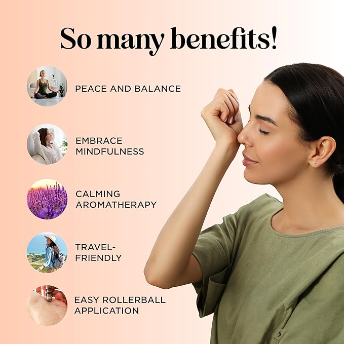 Relaxing Essential Oil Roll On - Aromatherapy Essential Oil Roller with Calming Essential Oils - Relaxing Essential Oil Blend with Lavender Ylang Ylang Chamomile & Geranium for Stress Support (3 Pack)