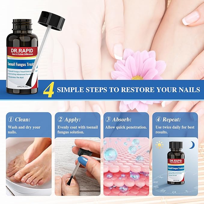 Toenail Fungus Treatment Extra Strength - Effective Antifungal Nail Repair Solution with Tea Tree Oil for Toenail & Nail Fungus, Fast Acting Treatment for Damaged Nails & Ingrown Toenail - 30ml/1fl oz