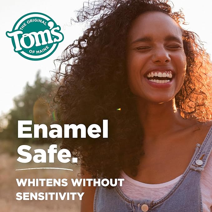 Tom's of Maine Whiten Plus Deep Clean Whitening Toothpaste, Natural Whitening Toothpaste with Plant-Based Cleansers, Enamel Safe, Whitens Without Causing Sensitivity, Spearmint, 4.0 Oz (Pack of 3)