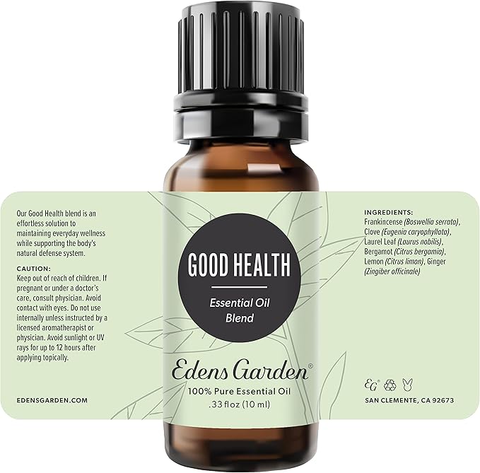 Edens Garden Good Health Essential Oil Blend- 100% Pure Premium Grade, Undiluted, Natural, Therapeutic, Aromatherapy, The Best for Diffusing, Skin, Laundry, Humidifiers 10 ml (.33 fl oz)