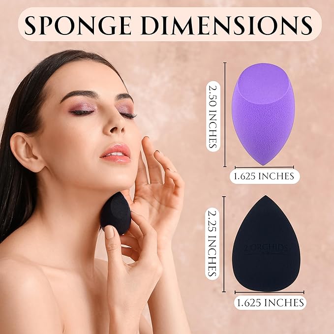 Super Soft Beauty Blender Sponge Set of 2, Makeup Sponges for Foundation, Liquid, Cream and Powder, Beauty Blender pack for Blending, makeup sponges for foundation