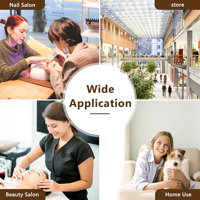 S AFSTAR Portable Nail Table, 35" Foldable Manicure Table with Electric Dust Collector, Bendable LED Lamp, Carry Bag & 4 Lockable Wheels, Professional Nail Desk Nails Salon Station (White)