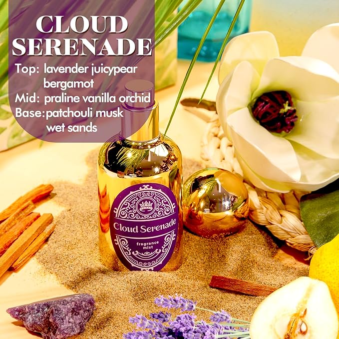 Body Spray for Women, Fragrance Mist, 3 Pack Travel Size Set, 60ml/2.1 fl oz, Vanilla Woods, Cloud Serenade, Jasmine Breeze