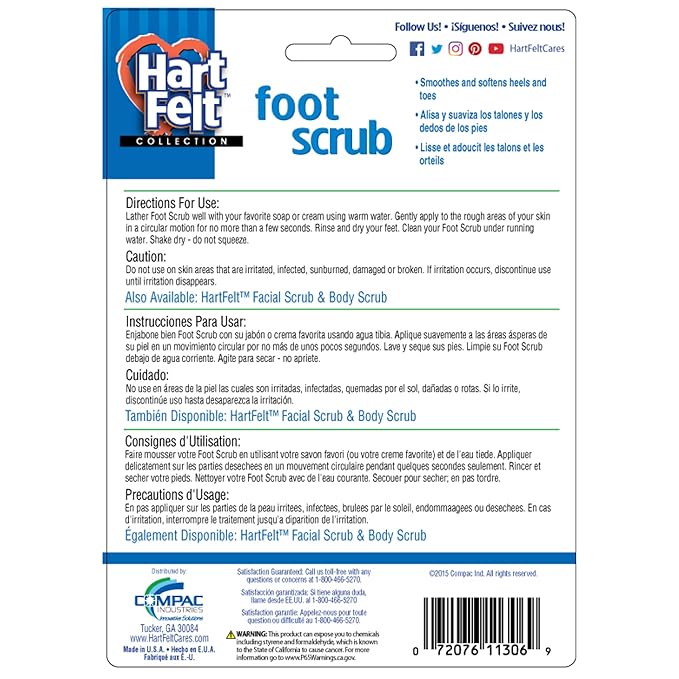 HartFelt Foot Exfoliating Sponge | Chemical-Free Foot Scrubbers for Smooth & Soft Feet | Gentle Sponge Pad for Callus Removal, Dead Skin & Cleansing | Made in USA - 30 Count