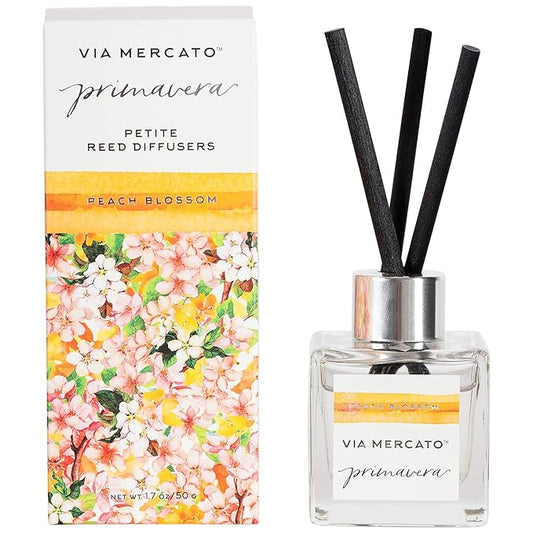 Via Mercato Soaps 25114PE Peach Blossom 50 Grams Petite Reed Diffuser