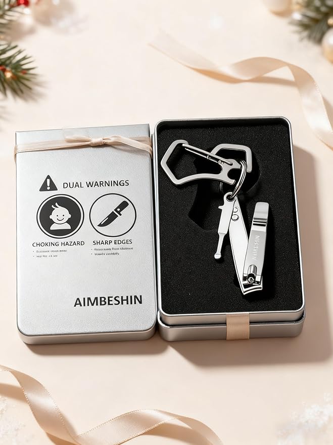 Nail Clippers Trimmers Portable Keychain Pedicure Tools for Feet Fingernail Toenail Manicure Grooming Kit Cuticle Cutter Scissors Set for Men Women Seniors Adult Travel Essentials