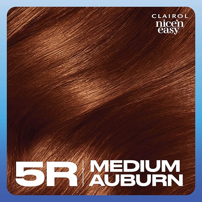 Clairol Nice'n Easy Permanent Hair Dye, 5R Medium Auburn Hair Color, Pack of 1