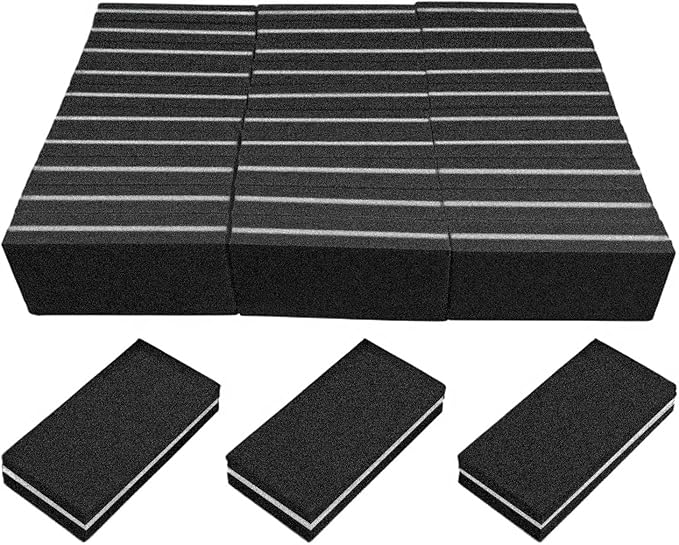 Nail Buffers (30 Pack), Buffer Block Nail File for Acrylic Nails and Natural Nails, 100/180 Grit Small Nail Buffer Block Bulk Buffing Blocks for Nail Buff Professional Manicure File Blocks Set Black