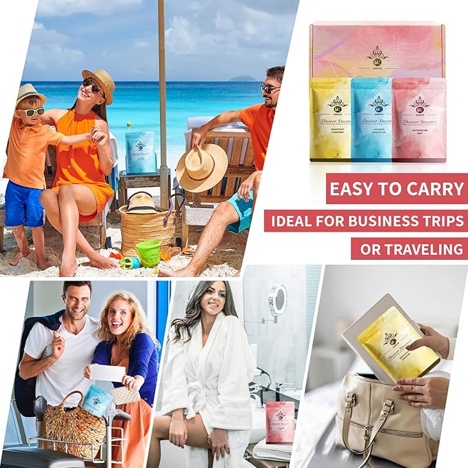 Shower Steamers Aromatherapy, 24-Pack Shower Bombs Birthday Gifts for Women, Christmas Stocking Stuffers Gifts with Eucalyptus Mint Lavender Watermelon Grapefruit Tangerine Essential Oils